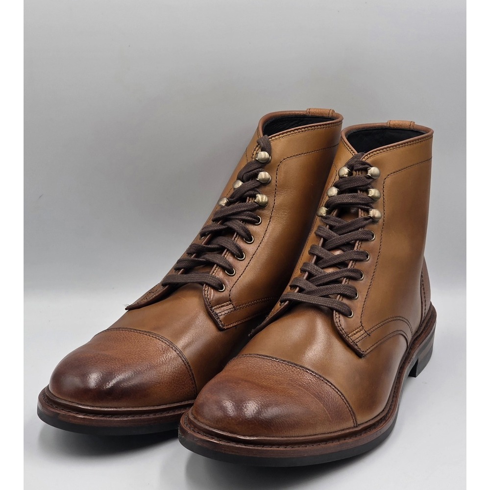 Allen Edmonds Landon Cap Toe Leather Boots Men's 8.5D Walnut USA 3739